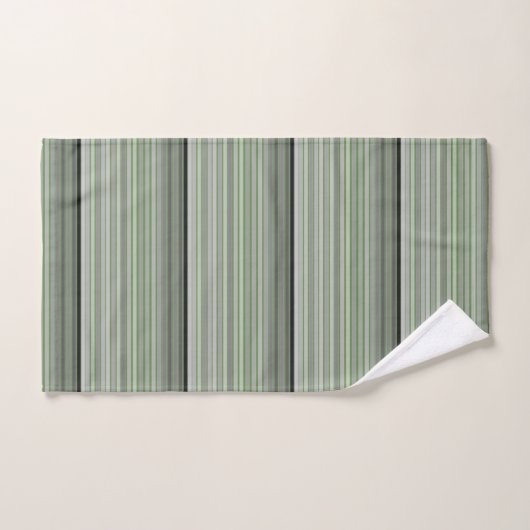 Grey Black en Green Stripe Towel Set Bad Handdoek (Handdoek)