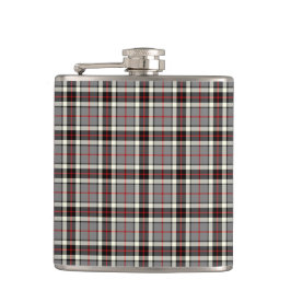 Grey, Black en Red Thompson Clan Formal Tartan Heupfles