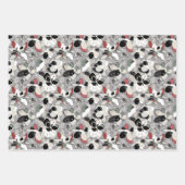 Grey Black Floral Winter Magnolia Inpakpapier Vel (Voorkant 3)