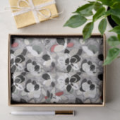 Grey Black Floral Winter Magnolia Tissuepapier (Geschenk)