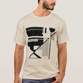Grey Black Geometric MCM-geïnspireerde Abstracte k T-shirt
