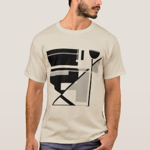 Grey Black Geometric MCM-geïnspireerde Abstracte k T-shirt