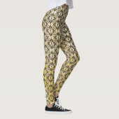 Grey, Black & Gold Patterned Flowers Leggings (Rechts)