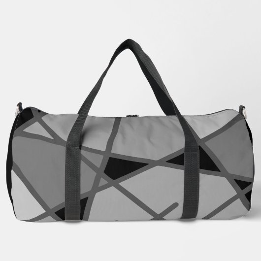 Grey Black Large Duffelbag beroemd gemaakt door Jo Plunjezak (Voorkant)