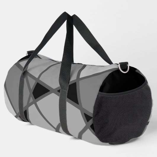 Grey Black Large Duffelbag beroemd gemaakt door Jo Plunjezak (Rechterhoek)