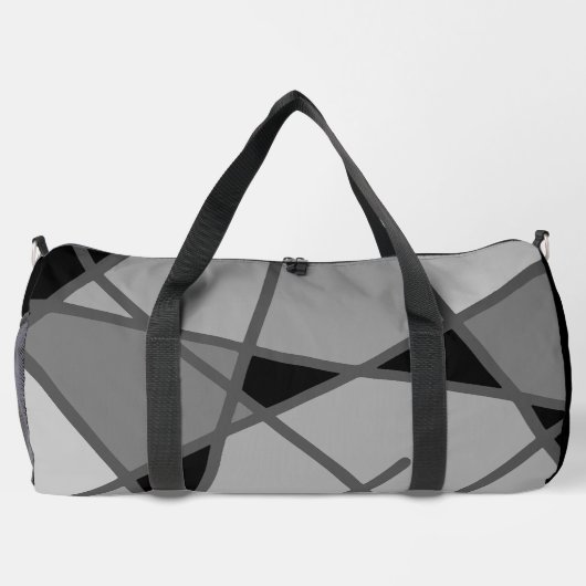 Grey Black Large Duffelbag beroemd gemaakt door Jo Plunjezak (Achterkant)