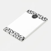 Grey Black Leopard Animal Print met Monogram Post-it® Notes (Schuin)