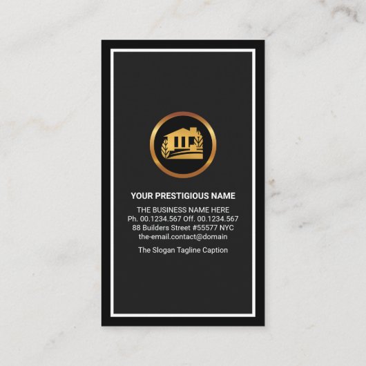 Grey Black Lijst Gold Construction Handyman Tools Visitekaartje (Achterkant)