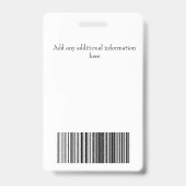 Grey Black Lined Name fotomedewerker bedrijf Badge (Achterkant)