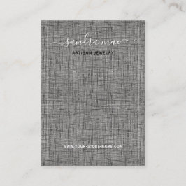 Grey Black Linen Texture Kijk uit juwelen Kaart Visitekaartje