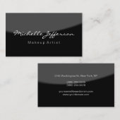 Grey Black Make up Artist Script Visitekaartje (Voorkant / Achterkant)