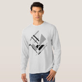 Grey Black Medley MCM geïnspireerd Geometrische Ab T-shirt (Voorkant volledig)