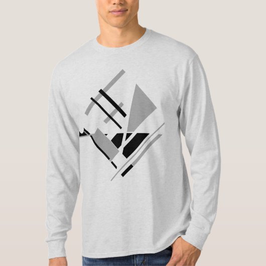 Grey Black Medley MCM geïnspireerd Geometrische Ab T-shirt (Voorkant)