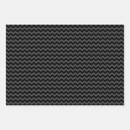 Grey & Black Multi-Pattern Wrapping Paper Sheets (Voorkant)