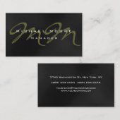 Grey Black Pattern Brown Monogram Visitekaartje (Voorkant / Achterkant)