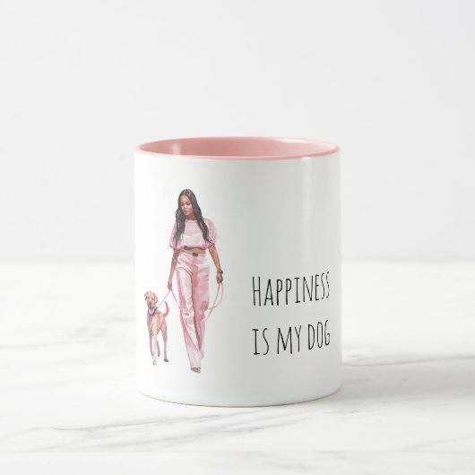 Grey Black Puppy Black Lady Walking Dog Mok (Midden)