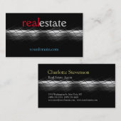 Grey Black Real Estate Agent Trendy Professional Visitekaartje (Voorkant / Achterkant)