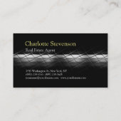 Grey Black Real Estate Agent Trendy Professional Visitekaartje (Achterkant)
