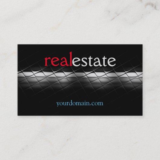 Grey Black Real Estate Agent Trendy Professional Visitekaartje (Voorkant)