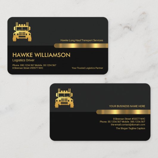 Grey Black Retro Columns Logistics Specialist Visitekaartje (Voorkant / Achterkant)