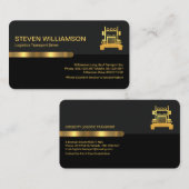 Grey Black Retro Columns Logistics Truck Visitekaartje (Voorkant / Achterkant)