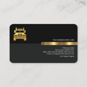 Grey Black Retro Columns Logistics Truck Visitekaartje (Achterkant)