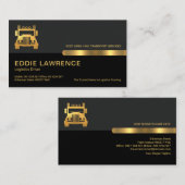 Grey Black Retro Columns Logistics Trucker Visitekaartje (Voorkant / Achterkant)