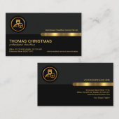 Grey Black Retro Kolommen Gold Chauffeur driver Visitekaartje (Voorkant / Achterkant)