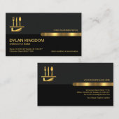 Grey Black Retro Kolommen Gold Line, Butler Servic Visitekaartje (Voorkant / Achterkant)