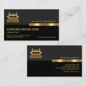 Grey Black Retro Kolommen Gold Semi Truck Driver Visitekaartje (Voorkant / Achterkant)