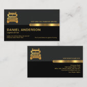 Grey Black Retro Kolommen Logistics Gold Truck Visitekaartje (Voorkant / Achterkant)