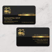 Grey Black Retro Kolommen Logistics Mover Visitekaartje (Voorkant / Achterkant)