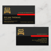 Grey Black Retro Kolommen Logistics Truck Driver Visitekaartje (Voorkant / Achterkant)