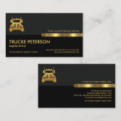 Grey Black Retro Kolommen Logistics Truck Driver Visitekaartje (Voorkant / Achterkant)