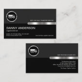 Grey Black Retro Kolommen Silver Truck Driver Visitekaartje (Voorkant / Achterkant)