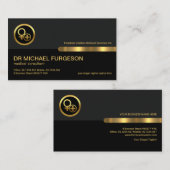 Grey Black Retro Layer Gold Line PR-communicatie Visitekaartje (Voorkant / Achterkant)