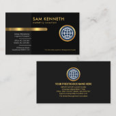 Grey Black Retro Lyers CEO President Visitekaartje (Voorkant / Achterkant)