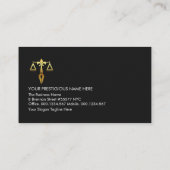 Grey Black Retro Lyers Juridisch Advocaat Visitekaartje (Achterkant)