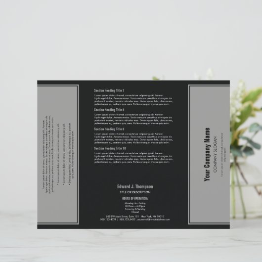 Grey Black Simple Border Brochure (Staand voorkant)