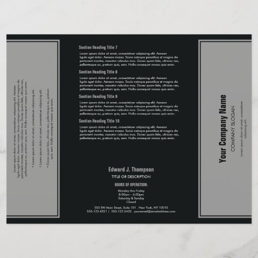 Grey Black Simple Border Brochure (Voorkant)