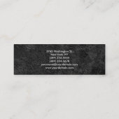 Grey Black Skinny Modern Professional Mini Visitekaartje (Achterkant)