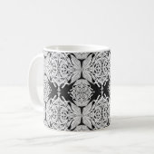 Grey Black White Butterfly Wing Abstract Patroon Koffiemok (Voorkant links)