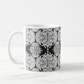 Grey Black White Butterfly Wing Abstract Patroon Koffiemok (Links)