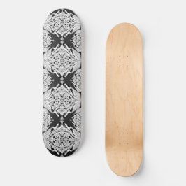 Grey Black White Butterfly Wing Abstract Patroon Persoonlijk Skateboard