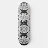 Grey Black White Butterfly Wing Abstract Patroon Persoonlijk Skateboard (Voorkant)
