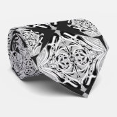 Grey Black White Butterfly Wing Abstract Patroon Stropdas (Opgerold)