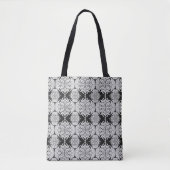 Grey Black White Butterfly Wing Abstract Patroon Tote Bag (Voorkant)