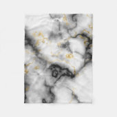 Grey Black White en Gold Marble Pattern Fleece Deken (Voorkant)