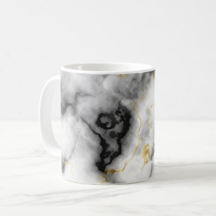 Grey Black White en Gold Marble Pattern Koffiemok