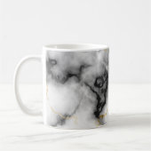 Grey Black White en Gold Marble Pattern Koffiemok (Links)